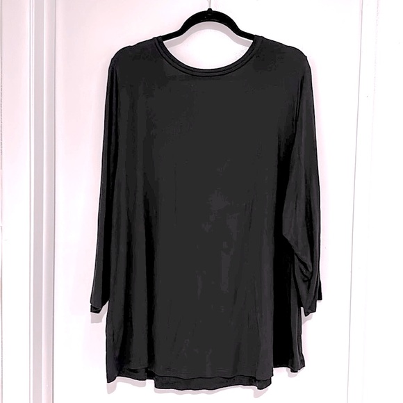a.n.a. 2X Plus Black Long Sleeve Blouse - Picture 3 of 5